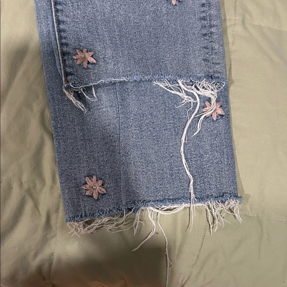 DRIFTWOOD Blue Jeans with Pink Floral Accents - Picture 6 of 6
